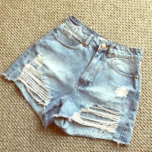 Cotton On High Flashback Distress Denim Shorts